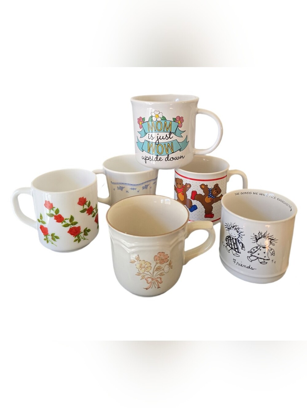 6 Vintage Mugs/cups With Different Designs And Brands Vintage Kitchen Style